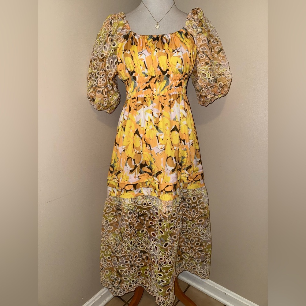 NWT Miss Rosier Cl’emence Floral Print Cut-Out Midi Dress,Size-Small - Picture 4 of 15